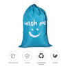 Multi-functional Large Foldable Nylon Laundry Bag Dirty Clothes Storage Bag with Drawstring Closure for Home Laundromat Travel--Blue