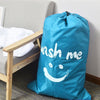 Multi-functional Large Foldable Nylon Laundry Bag Dirty Clothes Storage Bag with Drawstring Closure for Home Laundromat Travel--Blue