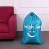 Multi-functional Large Foldable Nylon Laundry Bag Dirty Clothes Storage Bag with Drawstring Closure for Home Laundromat Travel--Blue