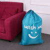 Multi-functional Large Foldable Nylon Laundry Bag Dirty Clothes Storage Bag with Drawstring Closure for Home Laundromat Travel--Blue