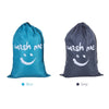 Multi-functional Large Foldable Nylon Laundry Bag Dirty Clothes Storage Bag with Drawstring Closure for Home Laundromat Travel--Blue