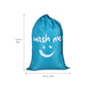 Multi-functional Large Foldable Nylon Laundry Bag Dirty Clothes Storage Bag with Drawstring Closure for Home Laundromat Travel--Blue