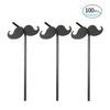 100pcs/set Black Long Flexible Disposable Plastic Drinking Straws for Birthday Wedding Pool Party Decorations Supplies--Black Beard