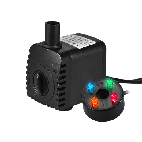 180L/H 2.5W مضخة مياه غاطسة مع 4 LED LED LED هادئ للغاية لخزان السمك أحواض البوند
