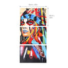 16 * 24 inches 3-Panel Unframed Waterproof Hand-Painted Oil Painting Abstract Indian Canvas Pictures Wall Art Decor for Living Room Office