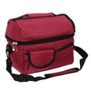 Large Capacity Insulated Square Lunch Bag Cooler Tote Carry Bags Travel Bento Box with Adjustable Shoulder Strap (Wine Red)