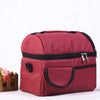 Large Capacity Insulated Square Lunch Bag Cooler Tote Carry Bags Travel Bento Box with Adjustable Shoulder Strap (Wine Red)
