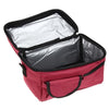 Large Capacity Insulated Square Lunch Bag Cooler Tote Carry Bags Travel Bento Box with Adjustable Shoulder Strap (Wine Red)