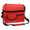 Large Capacity Insulated Square Lunch Bag Cooler Tote Carry Bags Travel Bento Box with Adjustable Shoulder Strap (Wine Red)