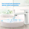European-style Basin Single-hole Baking Paint Single Linked Bathroom Faucet White Water Tap Waterfall Faucets