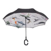 Hands-free Dual Layers Reverse Weatherproof Car Advertising Umbrella Waterproof Inverted   Umbrellas