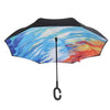 Hands-free Dual Layers Reverse Weatherproof Car Advertising Umbrella Waterproof Inverted   Umbrellas