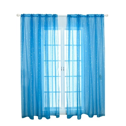 Sheer Curtains Little Star Print Window Screen Curtains