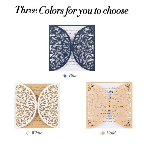 بطاقات دعوة الأزهار الورقية الورقية 10pcs