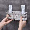 Toothbrush Holder Toothpaste Holer Cup Holder Multifunction Bathroom Hardware Accessory Adhensive Wall Mount Toothpaste Holer Organizer