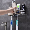 Toothbrush Holder Toothpaste Holer Cup Holder Multifunction Bathroom Hardware Accessory Adhensive Wall Mount Toothpaste Holer Organizer