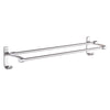 Towel Bar With Hook 2-Bars Arms Bath Towel Clothes Hanger