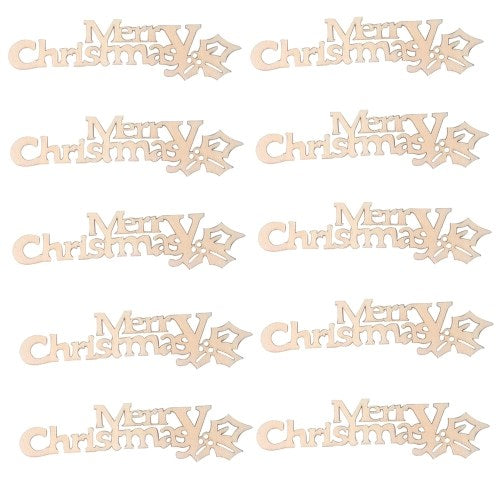 Natural Wooden Christmas Pattern Craft Accessories