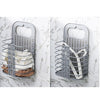 Punch-Free Hanging Plastic Collapsible Laundry Hamper Portable Foldable Folding Storage Basket Bin Container Organizer with Handle Sticky Hook for Bathroom Bedroom