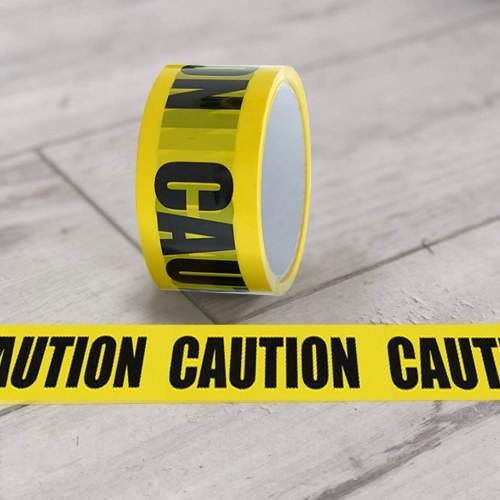 Yellow Tape Black Text Warning Isolation Slogan Adesive Tape Hazard Barrier Safety Caution Tape (Caution)