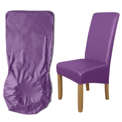 غطاء كرسي الطعام، غطاء كرسي عالي التمدد قابل للإزالة، قابل للغسل من جلد البولي يوريثان المقاوم للماء، غطاء واقي لمقعد المنزل والفندق وحفلات الزفاف