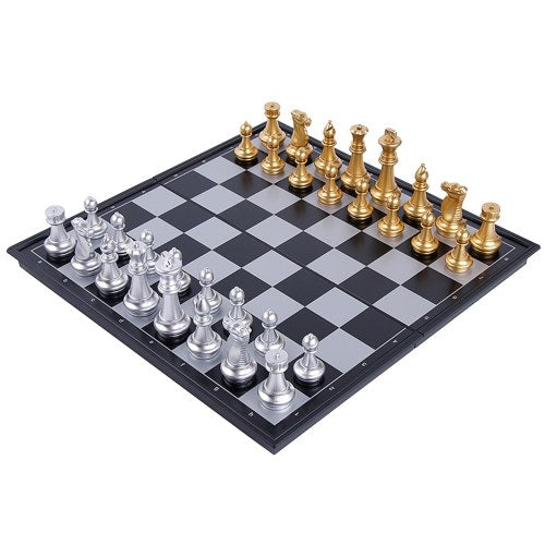 International Chess Set Magnetic Chess Game Board Set with Folding Chess Board Portable Travel Educational Board Game