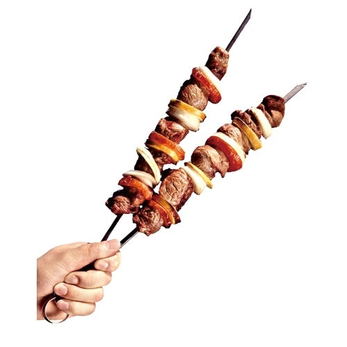 12 PCS 13.3 بوصة Kabob Skewers Flat Metal BBQ Skewers Stainless Steel Kebob Sticks