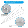 12 Pcs 13.3 Inches Kabob Skewers Flat Metal BBQ Skewers Stainless Steel Kebob Sticks