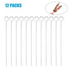 12 Pcs 13.3 Inches Kabob Skewers Flat Metal BBQ Skewers Stainless Steel Kebob Sticks