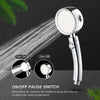 High Pressure Shower Head with 4 Spray Settings ON/Off Pause Switch Water Saving Polished Handheld Showerhead G1/2 Adjustable Bathroom Shower Head Bath Handheld Shower Head Replacement