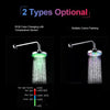 LED Rainfall Shower Head RGB Color-Changing Temperature Sensor Showerhead