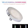 LED Rainfall Shower Head RGB Color-Changing Temperature Sensor Showerhead