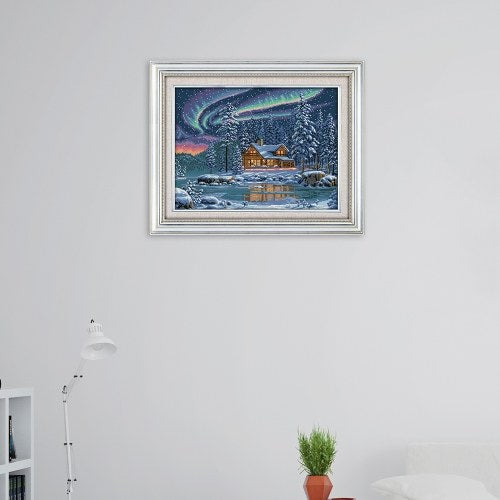 Decdeal DIY الإبرة المصنوعة يدويًا ، مجموعة غرزة صليب 55 * 43 سم تطريز 14CT المطبوعة زخرفة المنزل المطبوعة