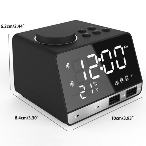 K11 Portable Bluetooth Speaker with Mirror Alarm Clock Super Bass Wireless Speaker