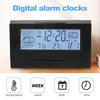 LED Display Digital Alarm Clock Battery Operated Smart Night Light Easy Operation Clock Bedroom Clock (Black)