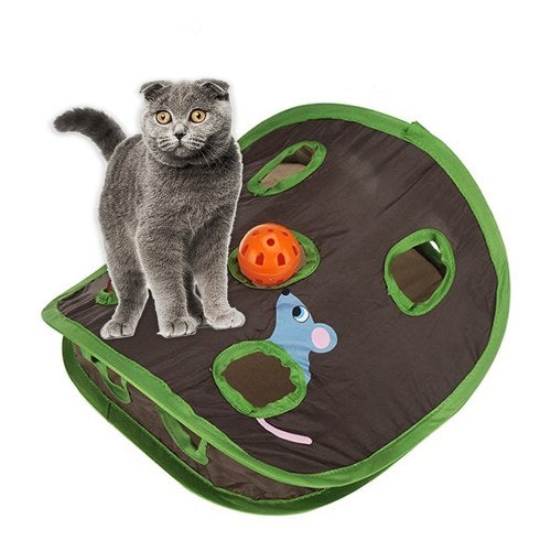 إخفاء والبحث عن لعبة الماوس Cat Toy 9 ثقوب تفاعلية قطب قطري للقطب