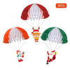 3PCS Christmas Hanging Decoration Snowman Elk Santa Claus Parachute Shaped Christmas Party Supplies