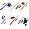 Mini Aluminum Pocket Pen Fishing Rod Pole + Reel Purple