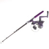 Mini Aluminum Pocket Pen Fishing Rod Pole + Reel Purple