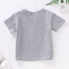 Halloween Letter Print Tee Tops - Gray