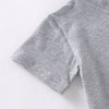 Halloween Letter Print Tee Tops - Gray