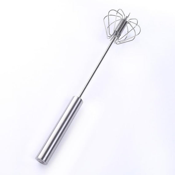 Hand Pressure Rotary Egg Beater - Silver