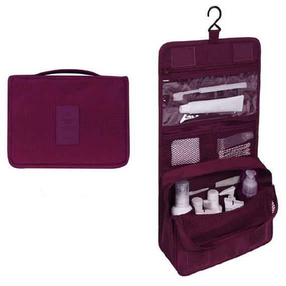 حقيبة مستحضرات التجميل المعلقة - النبيذ