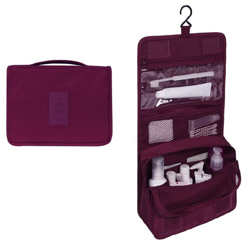 حقيبة مستحضرات التجميل المعلقة - النبيذ