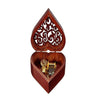 Heart Shaped Vintage Wood Carved Music Box - Brown