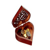 Heart Shaped Vintage Wood Carved Music Box - Brown