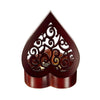 Heart Shaped Vintage Wood Carved Music Box - Brown