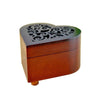 Heart Shaped Vintage Wood Carved Music Box - Brown