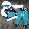 Hooded Tops & Pants Outfit - Blue