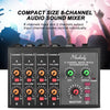 Muslady M-228A Compact Size 8-channel Mono/Stereo Audio Sound Mixer with Reverberation Function 60Hz Frequency Cutting
